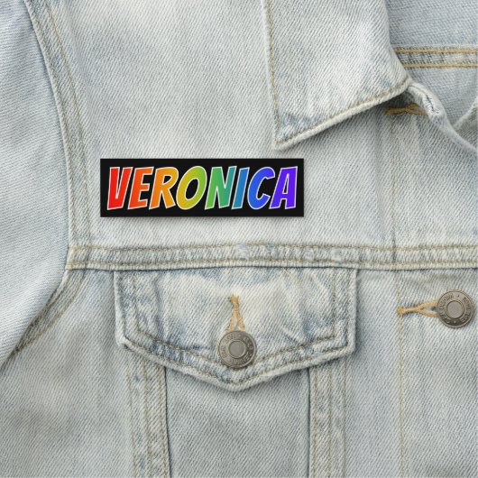 Voornaam "VERONICA": Fun Rainbow-kleuren Naamplaatje (In situ)