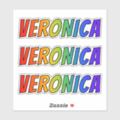 Voornaam "VERONICA" w / Fun Rainbow Coloring Sticker (Vel)