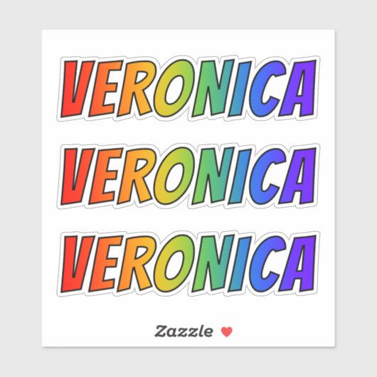 Voornaam "VERONICA" w / Fun Rainbow Coloring Sticker (Vel)