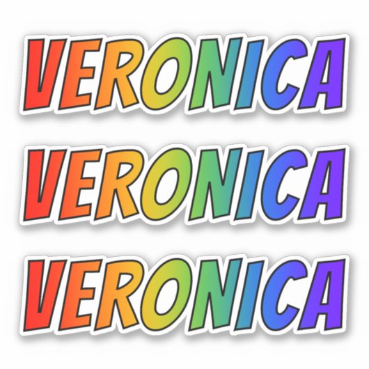 Voornaam "VERONICA" w / Fun Rainbow Coloring Sticker (Voorkant)