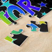 Voornaam "VICTOR", geun "HAPPY BIRTHDAY" Legpuzzel (Zijkant)