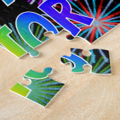 Voornaam "VICTOR", geun "HAPPY BIRTHDAY" Legpuzzel (Zijkant)