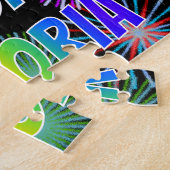 Voornaam "VICTORIA", geun "HAPPY BIRTHDAY" Legpuzzel (Zijkant)