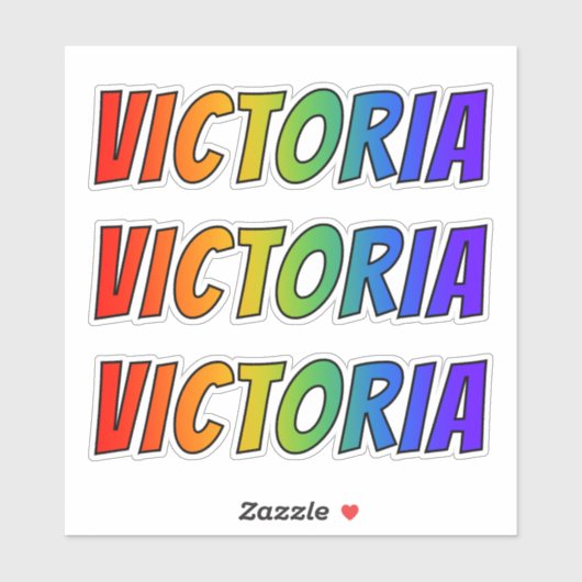 Voornaam "VICTORIA" w/ Fun Rainbow Coloring Sticker (Vel)