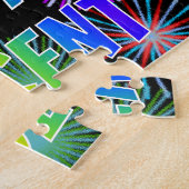 Voornaam "VINCENT", geun "HAPPY BIRTHDAY" Legpuzzel (Zijkant)