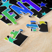 Voornaam "VINCENT", geun "HAPPY BIRTHDAY" Legpuzzel (Zijkant)