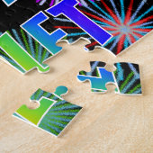 Voornaam "VIOLET", geun "HAPPY BIRTHDAY" Legpuzzel (Zijkant)