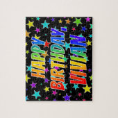 Voornaam "VIVIAN", geun "HAPPY BIRTHDAY" Legpuzzel (Verticaal)