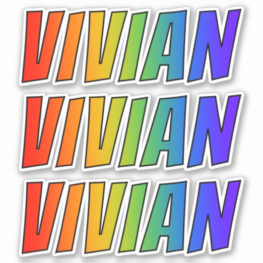 Voornaam "VIVIAN" w/ Fun Rainbow Coloring Sticker (Voorkant)