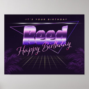 Voornaam Vorname retro Poster Geburtstag