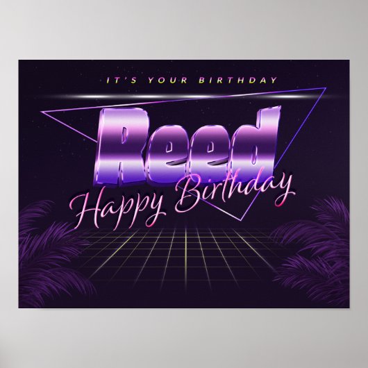 Voornaam Vorname retro Poster Geburtstag (Voorkant)