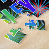 Voornaam "WESLEY", geun "HAPPY BIRTHDAY" Legpuzzel (Zijkant)