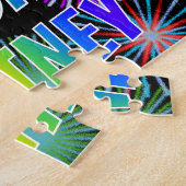 Voornaam "WHITNEY", geun "HAPPY BIRTHDAY" Legpuzzel (Zijkant)