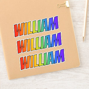 Voornaam "WILLIAM" w/ Fun Rainbow Coloring Sticker