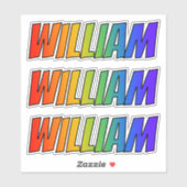 Voornaam "WILLIAM" w/ Fun Rainbow Coloring Sticker (Vel)