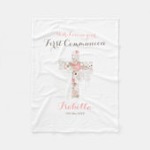 Voornaam witte florale kruis naam fleece bla (Voorkant)