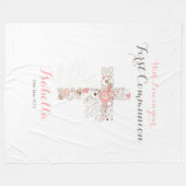 Voornaam witte florale kruis naam fleece bla (Voorkant (Horizontaal))