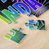 Voornaam "YOLANDA", geun "HAPPY BIRTHDAY" Legpuzzel (Zijkant)