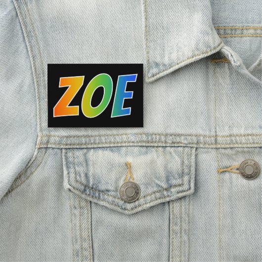 Voornaam "ZOE": Fun Rainbow-kleuren Naamplaatje (In situ)