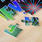 Voornaam "ZOEY", vun "HAPPY BIRTHDAY" Legpuzzel (Zijkant)