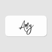 Voornaam zwart penseelscript naamplaatje (Voorkant)