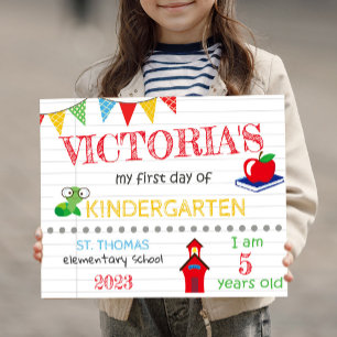 Voornaamsdatum eerste dag van de KINDERGARTEN-naam Poster