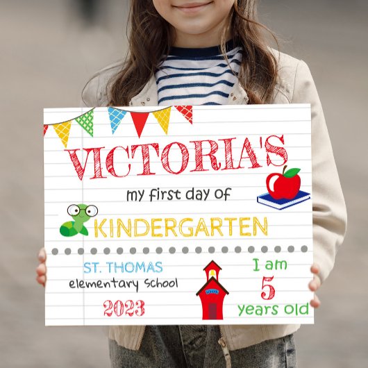 Voornaamsdatum eerste dag van de KINDERGARTEN-naam Poster