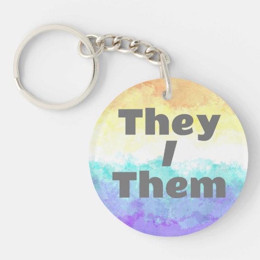  voornaamwoord boho genderfaun pride vlag sleutelhanger (Voorkant)