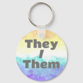  voornaamwoord boho genderfaun pride vlag sleutelhanger (Achterkant)