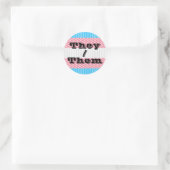  voornaamwoord boho streep transgender pride ronde sticker (Tas)