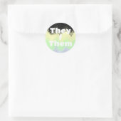  voornaamwoord groovy cassgender pride vlag ronde sticker (Tas)