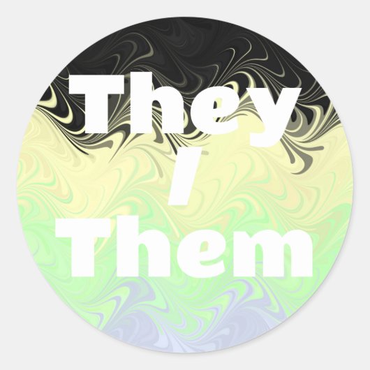  voornaamwoord groovy cassgender pride vlag ronde sticker (Voorkant)