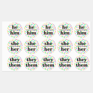 Voornaamwoord ID-labels Pastelkleurige Spikkels Labels