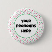 Voornaamwoord Rainbow Sprinkles Abrosexual Pride F Ronde Button 5,7 Cm (Voorkant)