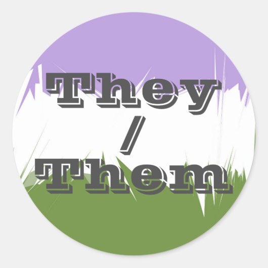  voornaamwoord spiky genderqueer pride vlag ronde sticker (Voorkant)