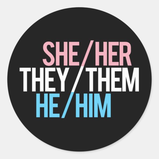 voornaamwoord triade, rond ronde sticker (Voorkant)