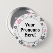 VOORNAAMWOORDEN! Demigirl Pride Bloemen Doodle Pin Ronde Button 7,6 Cm (Voorkant /achterkant)