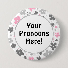 VOORNAAMWOORDEN! Demigirl Pride Bloemen Doodle Pin Ronde Button 7,6 Cm