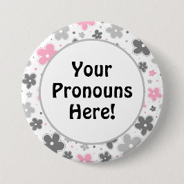 VOORNAAMWOORDEN! Demigirl Pride Bloemen Doodle Pin Ronde Button 7,6 Cm