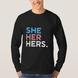 Voornaamwoorden Zij Haar Hare LGBTQIA Non-binair T-shirt