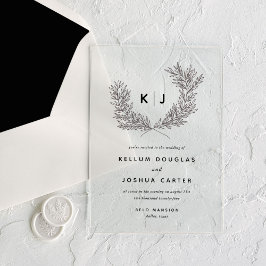 Voorname monogram bruiloft acryl uitnodigingen