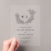 Voorname monogram bruiloft acryl uitnodigingen (Insitu (Draagbaar))