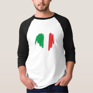 Voorname vlag Italiaanse kleuren Graffiti Hart T-shirt