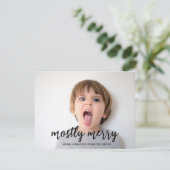 Voornamelijk vrolijke grappige kerstfoto feestdagenkaart (Staand voorkant)