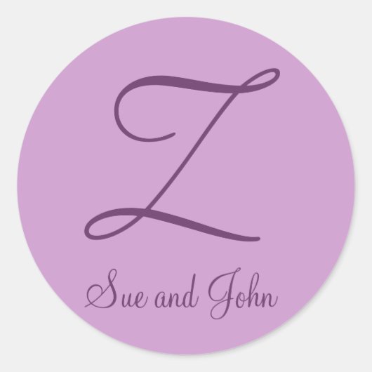 Voornamen en laatste Initiaal Mauve zegel (Voorkant)