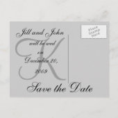 Voornamen Initiaal Monogram Save the Date Kaart (Achterkant)
