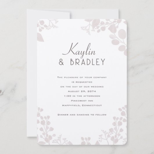 Voornamen Light Border Wedding Uitnodigingen (Voorkant)