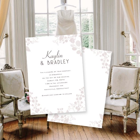 Voornamen Light Border Wedding Uitnodigingen