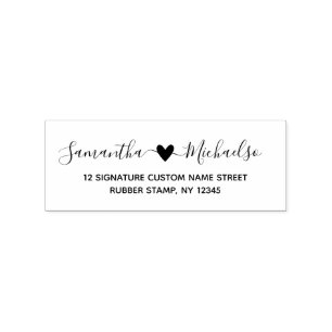 Voornamen met een harthuwelijk rubberstempel