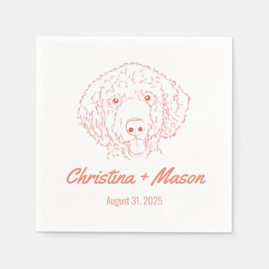Voornamen Poedel bruiloft servetten (Voorkant)